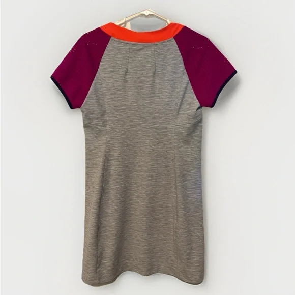 Title Nine Womens Unconventional Mini Dress Medium Gray Colorblock Short Sleeves - Picture 2 of 7